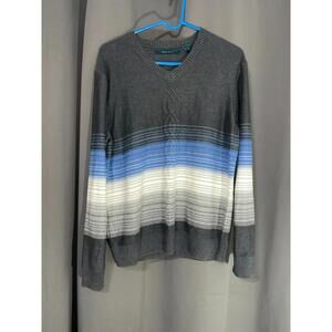 Perry Ellis V-Neck Sweater L  Knit Cotton Blend